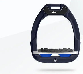 Flex-On Safe-On Sicherheitssteigbügel mit Ultra Grip für Reiter in Braun Grau Blau – Bild 1 von 1