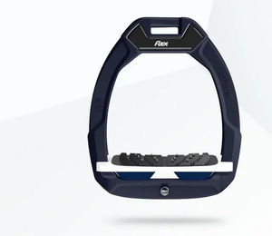 Flex-On Safe-On Sicherheitssteigbügel mit Ultra Grip für Reiter in Braun Weiß Marine – Bild 1 von 1