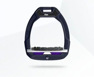 Flex-On Safe-On Sicherheitssteigbügel mit Ultra Grip für Reiter in Rot Grau Violett – Bild 1 von 1
