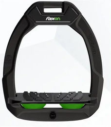 Flex-On Safe-On Sicherheitssteigbügel mit Ultra Grip für Reiter in Schwarz/Schwarz/Grün – Bild 1 von 1