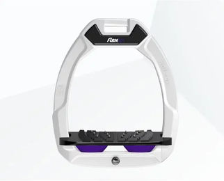Flex-On Safe-On Sicherheitssteigbügel mit Ultra Grip für Reiter in Weiß Schwarz Violett – Bild 1 von 1