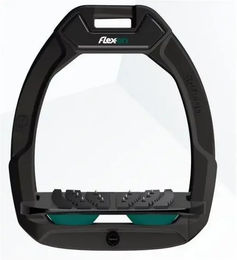 Flex-On Safe-On Sicherheitssteigbügel mit Ultra Grip in Schwarz/Schwarz/Grün – Bild 1 von 1