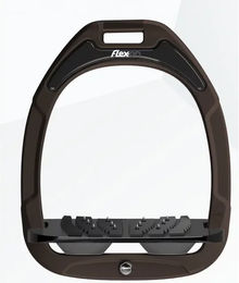 Flex-On Safe-On Sicherheitssteigbügel mit Ultra Grip Neigung für Reiter in Braun Schwarz Grau – Bild 1 von 1
