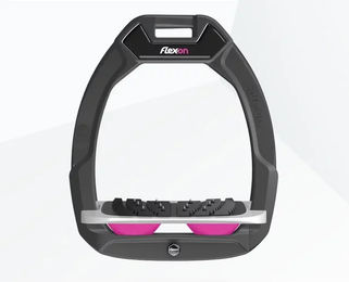 Flex-On Safe-On Sicherheitssteigbügel mit Ultra Grip Neigung in Anthrazit Grau Rosa – Bild 1 von 1