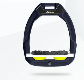 Flex-On Safe-On Sicherheitssteigbügel mit Ultra Grip Neigung in Blau Weiß Gelb – Bild 1 von 1