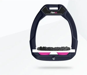 Flex-On Safe-On Sicherheitssteigbügel mit Ultra Grip Neigung in Bordeaux Weiß Rosa – Bild 1 von 1