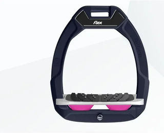 Flex-On Safe-On Sicherheitssteigbügel mit Ultra Grip Neigung in Braun Grau Rosa – Bild 1 von 1