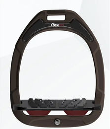 Flex-On Safe-On Sicherheitssteigbügel mit Ultra Grip Neigung in Braun/Schwarz/Bordeaux – Bild 1 von 1