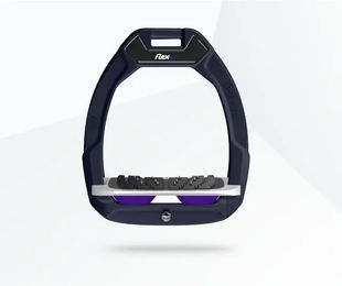Flex-On Safe-On Sicherheitssteigbügel mit Ultra Grip Neigung in Grün/Grau/Violett – Bild 1 von 1