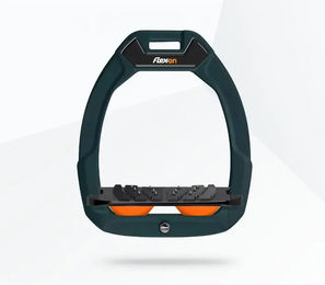Flex-On Safe-On Sicherheitssteigbügel mit Ultra Grip Neigung in Grün Schwarz Orange – Bild 1 von 1