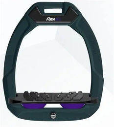 Flex-On Safe-On Sicherheitssteigbügel mit Ultra Grip Neigung in Grün Schwarz Violett – Bild 1 von 1