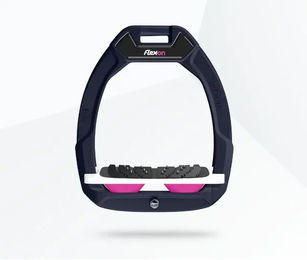 Flex-On Safe-On Sicherheitssteigbügel mit Ultra Grip Neigung in Grün Weiß Rosa – Bild 1 von 1