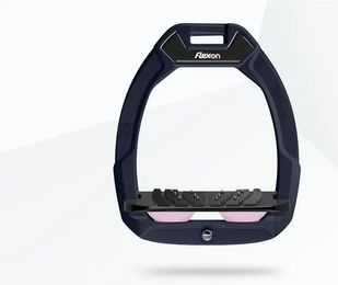Flex-On Safe-On Sicherheitssteigbügel mit Ultra Grip Neigung in Marine Schwarz Hellrosa – Bild 1 von 1