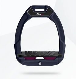 Flex-On Safe-On Sicherheitssteigbügel mit Ultra Grip Neigung in Marine/Schwarz/Pflaume – Bild 1 von 1