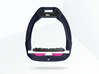Flex-On Safe-On Sicherheitssteigbügel mit Ultra Grip Neigung in Rot Weiß Rosa – Bild 1 von 1