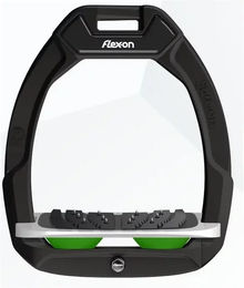 Flex-On Safe-On Sicherheitssteigbügel mit Ultra Grip Neigung in Schwarz Grau Grün – Bild 1 von 1