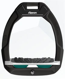 Flex-On Safe-On Sicherheitssteigbügel mit Ultra Grip Neigung in Schwarz Grau Grün – Bild 1 von 1