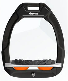 Flex-On Safe-On Sicherheitssteigbügel mit Ultra Grip Neigung in Schwarz Grau Orange – Bild 1 von 1