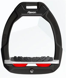 Flex-On Safe-On Sicherheitssteigbügel mit Ultra Grip Neigung in Schwarz Grau Rot – Bild 1 von 1