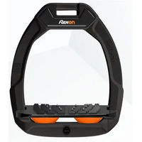 Produktbild von Flex-On Safe-On Sicherheitssteigbügel mit Ultra Grip Neigung in Schwarz/Orange für Pferde