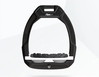 Flex-On Safe-On Sicherheitssteigbügel mit Ultra Grip Neigung in Schwarz Weiß Blau – Bild 1 von 1