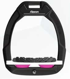 Flex-On Safe-On Sicherheitssteigbügel mit Ultra Grip Neigung in Schwarz Weiß Rosa – Bild 1 von 1