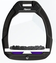 Flex-On Safe-On Sicherheitssteigbügel mit Ultra Grip Neigung in Schwarz Weiß Violett – Bild 1 von 1
