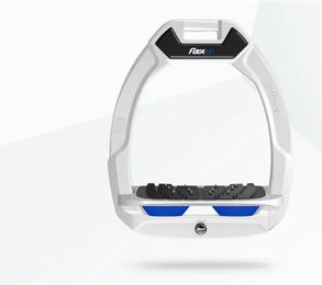 Flex-On Safe-On Sicherheitssteigbügel mit Ultra Grip Neigung in Weiß Grau Blau – Bild 1 von 1