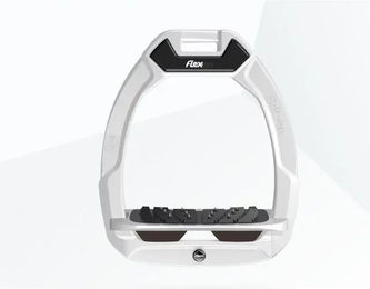 Flex-On Safe-On Sicherheitssteigbügel mit Ultra Grip Neigung in Weiß Grau Braun – Bild 1 von 1