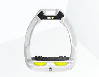 Flex-On Safe-On Sicherheitssteigbügel mit Ultra Grip Neigung in Weiß/Grau/Gelb – Bild 1 von 1