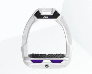 Flex-On Safe-On Sicherheitssteigbügel mit Ultra Grip Neigung in Weiß Grau Violett – Bild 1 von 1