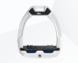 Flex-On Safe-On Sicherheitssteigbügel mit Ultra Grip Neigung in Weiß/Schwarz/Marine – Bild 1 von 1