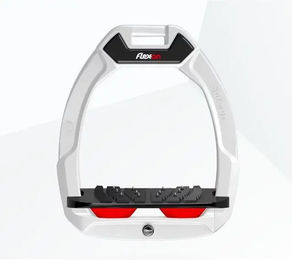 Flex-On Safe-On Sicherheitssteigbügel mit Ultra Grip Neigung in Weiß Schwarz Rot – Bild 1 von 1