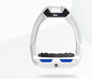 Flex-On Safe-On Sicherheitssteigbügel mit Ultra Grip Neigung in Weiß-Weiß-Blau – Bild 1 von 1