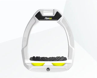 Flex-On Safe-On Sicherheitssteigbügel mit Ultra Grip Neigung in Weiß/Weiß/Gelb – Bild 1 von 1