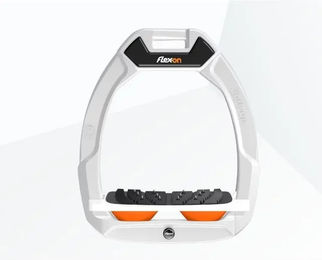 Flex-On Safe-On Sicherheitssteigbügel mit Ultra Grip Neigung in Weiß-Weiß-Orange – Bild 1 von 1
