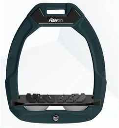 Flex-On Safe-On Sicherheitssteigbügel mit Ultra Grip Neigungswinkel in Grün Schwarz Grau – Bild 1 von 1