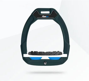Flex-On Safe-On Sicherheitssteigbügel mit Ultra Grip Technologie für Reiter in Grün Weiß Blau – Bild 1 von 1
