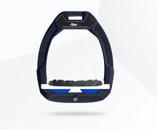 Flex-On Safe-On Sicherheitssteigbügel mit Ultra Grip Technologie für Reiter in Grün Weiß Blau – Bild 1 von 1