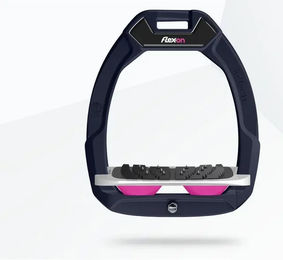 Flex-On Safe-On Sicherheitssteigbügel neigbar mit Ultra Grip in Blau Grau Rosa – Bild 1 von 1