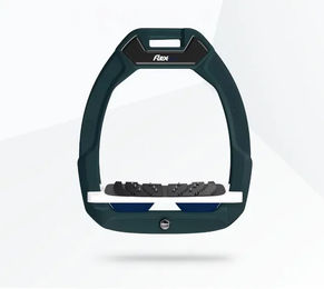 Flex-On Safe-On Sicherheitssteigbügel Neigbar Ultra Grip für Pferde in Grün Weiß Marine – Bild 1 von 1