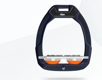 Flex-On Safe-On Sicherheitssteigbügel Plat Grip Braun Grau Orange für Pferde – Bild 1 von 1