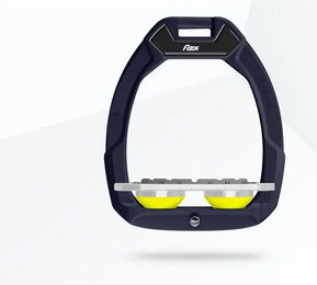 Flex-On Safe-On Sicherheitssteigbügel Plat Grip für Pferde Braun Grau Gelb – Bild 1 von 1