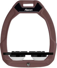 Flex-On Safe-On Sicherheitssteigbügel Plat Grip für Pferde Braun Schwarz Weiß – Bild 1 von 1