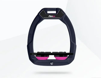 Flex-On Safe-On Sicherheitssteigbügel Plat Grip für Pferde in Grün/Schwarz/Rosa – Bild 1 von 1