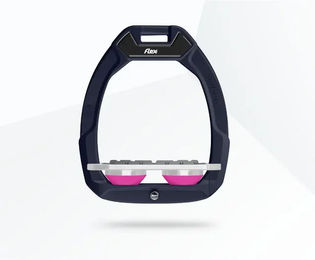 Flex-On Safe-On Sicherheitssteigbügel Plat Grip Rot Grau Rosa für Pferde – Bild 1 von 1