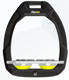 Flex-On Safe-On Sicherheitssteigbügel Plat Grip Schwarz Grau Gelb – Bild 1 von 1