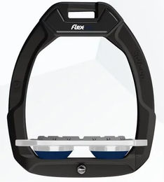 Flex-On Safe-On Sicherheitssteigbügel Plat Grip Schwarz Grau Marine für Pferde – Bild 1 von 1