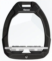 Flex-On Safe-On Sicherheitssteigbügel Plat Grip Schwarz Grau Schwarz für Pferde – Bild 1 von 1