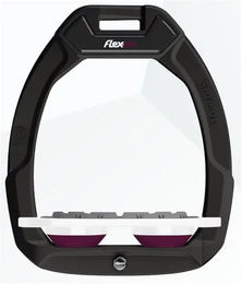 Flex-On Safe-On Sicherheitssteigbügel Plat Grip Schwarz Weiß Lila – Bild 1 von 1
